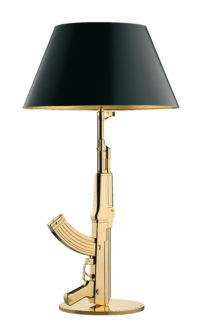 Lampada Da Tavolo Table Gun / H 92 cm - Oro 18K Nero|Oro Flos Philippe Starck
