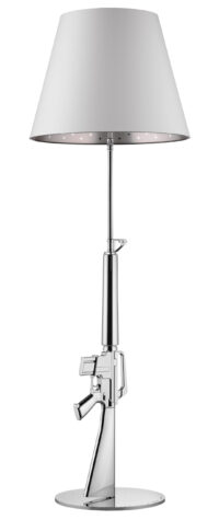 Lounge Gun Floor Lamp / H 169 cm White | Chrome Flos Philippe Starck