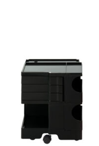 Mobile contenitore Boby A 52 cm - 3 cassetti Nero B-LINE Joe Colombo