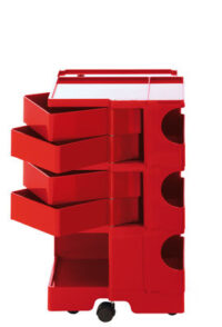 Mobile contenitore Boby A 73 cm - 4 cassetti Rosso B-LINE Joe Colombo