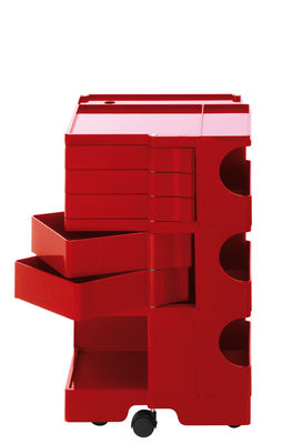 A storage unit Boby cm 73 - 5 drawers Red B-LINE Joe Colombo