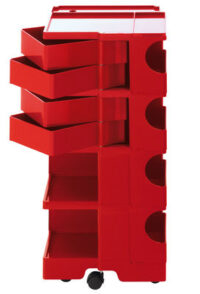 A storage unit Boby cm 94 - 4 drawers Red B-LINE Joe Colombo