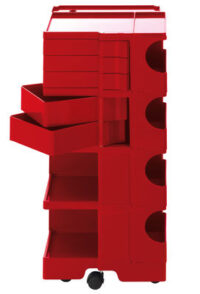 A storage unit Boby cm 94 - 5 drawers Red B-LINE Joe Colombo