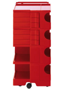 A storage unit Boby cm 94 - 6 drawers Red B-LINE Joe Colombo