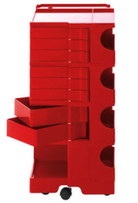 A storage unit Boby cm 94 - 8 drawers Red B-LINE Joe Colombo