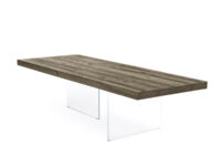 Lago Air Table Wildwood Gray Table 250x100 - Closed Heads/transparent extra clear legs Lago 1