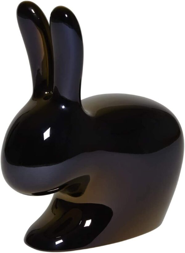 Rabbit Chair Metal Finish Pearl black Qeeboo Stefano Giovannoni 1