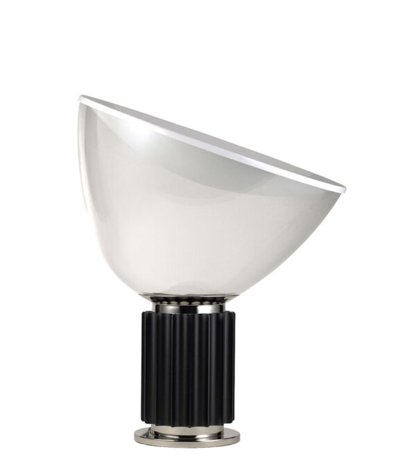 Taccia LED stalinė lempa maža juoda | permatomas flosas Achille Castiglioni | prieplauka Giacomo Castiglioni