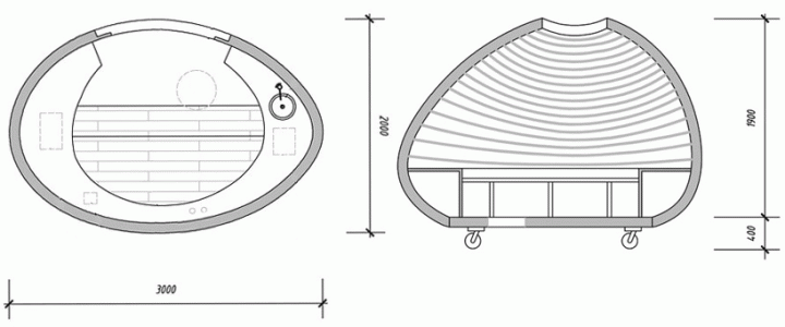 Αυγό Τροχόσπιτο, κινητό σπίτι σε σχήμα αυγού