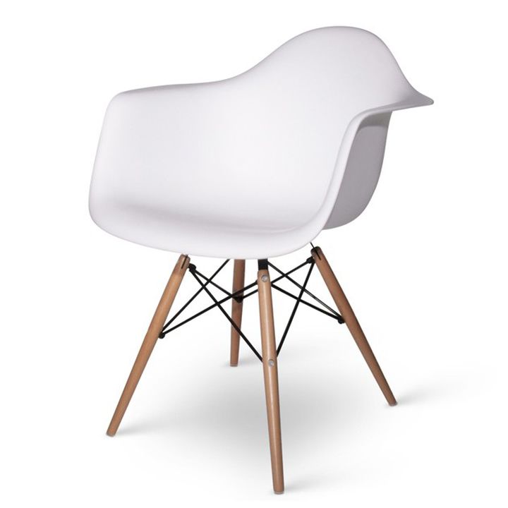 Tower Wood Arm Chair White