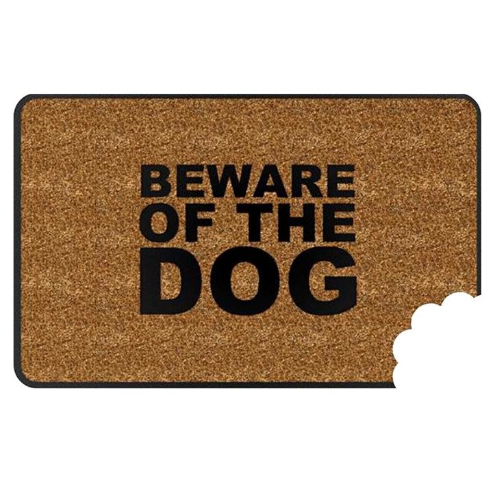 Doormat Awas dengan Anjing