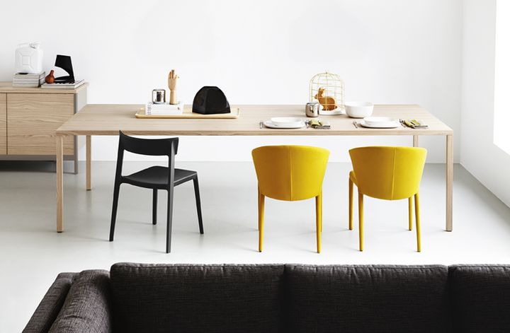 Calligaris-HERON-WOOD table-AMELIE chair