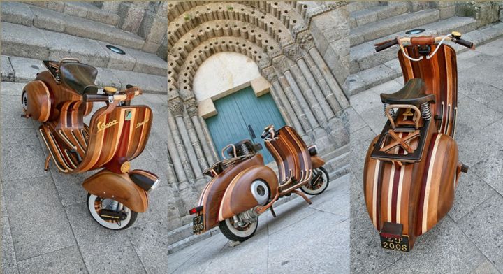 Carlos Alberto Vespa di legno 3