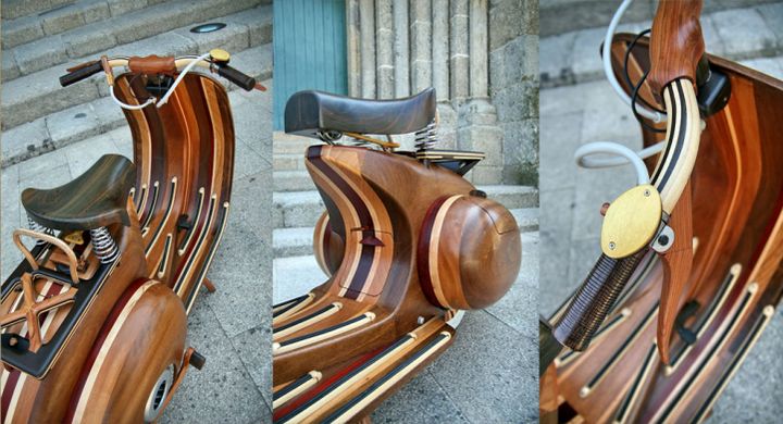 Carlos Alberto Vespa di legno 4