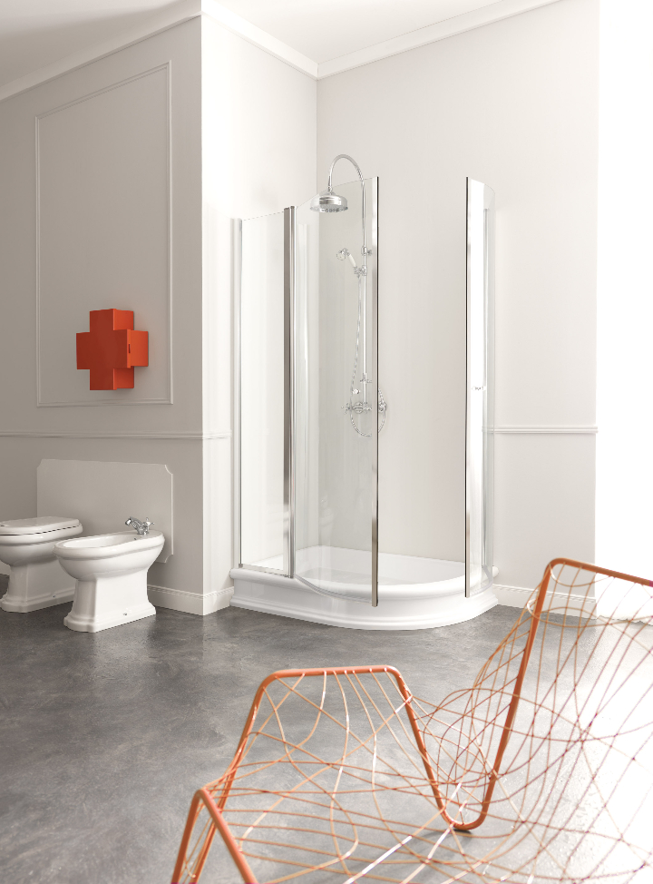 Kerasan Retro - Corner shower enclosure 80x120cm