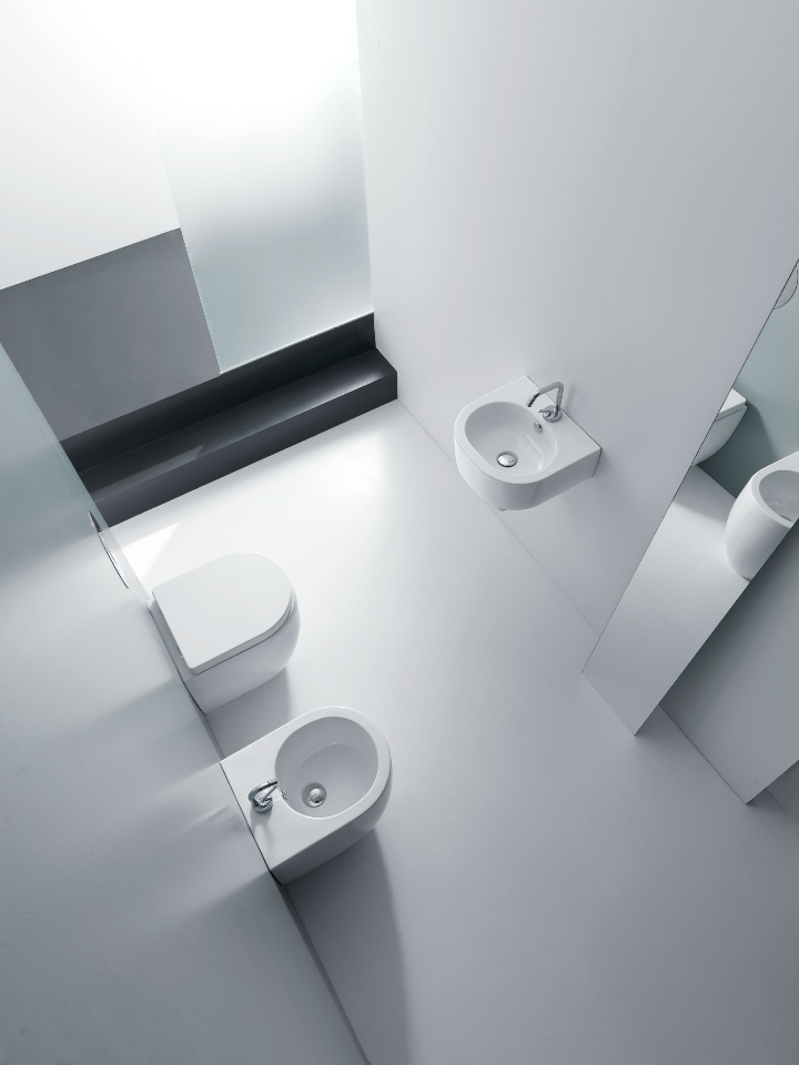 Kerasan - Ligne Flo - Sink 40 de navire et bidet compact