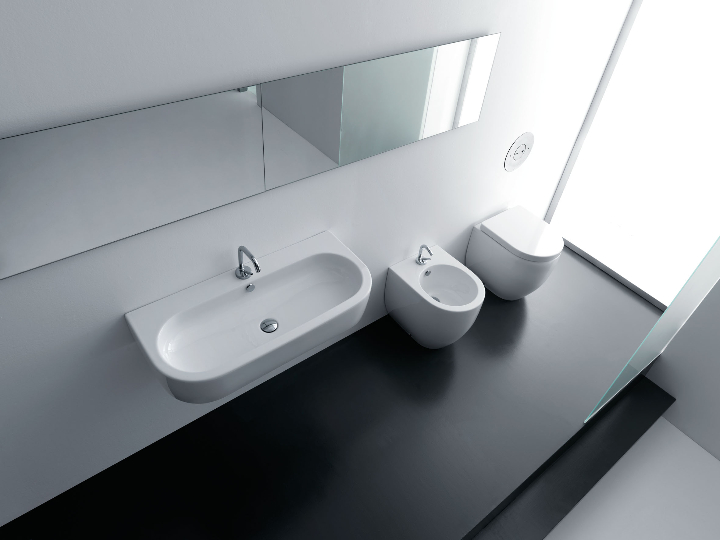 Kerasan - Ligne Flo - Sink 90 de navire et bidet compact