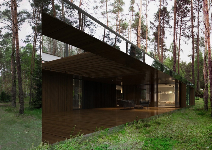 Reform architekt marcin Tomaszewski refelctive mirror Izabelin house 2 07