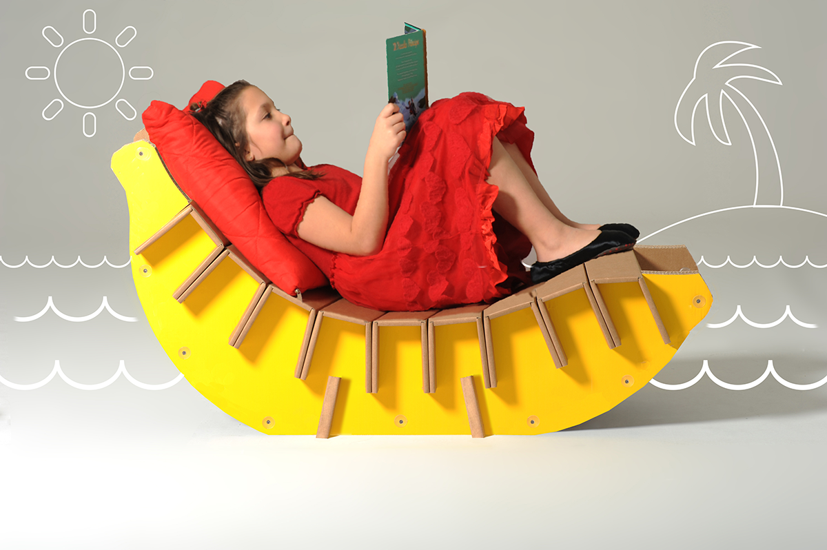 Meubles en carton pour enfants chaise longue Bonita