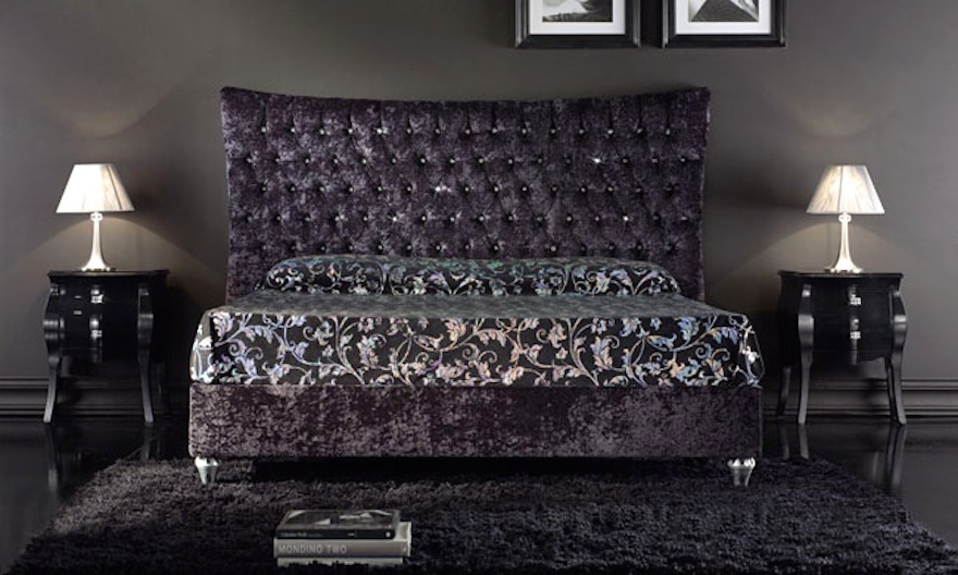 bed with Swarovski crystals