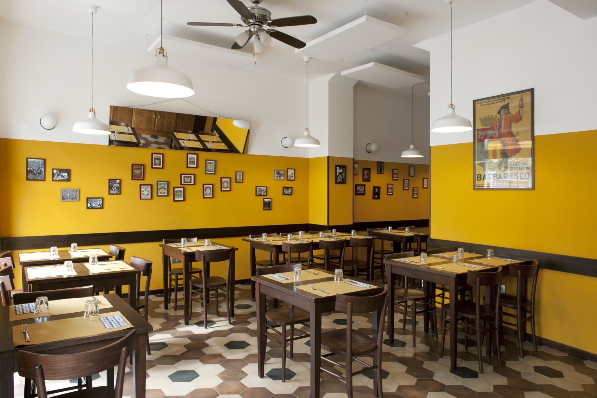 Πατσάς εστιατόριο στο Μιλάνο, παλιό σχολείο εστιατόριο interior design τρύγου 06