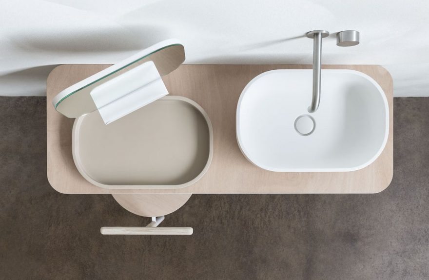 Oblon, collection for bathroom furniture by Novello