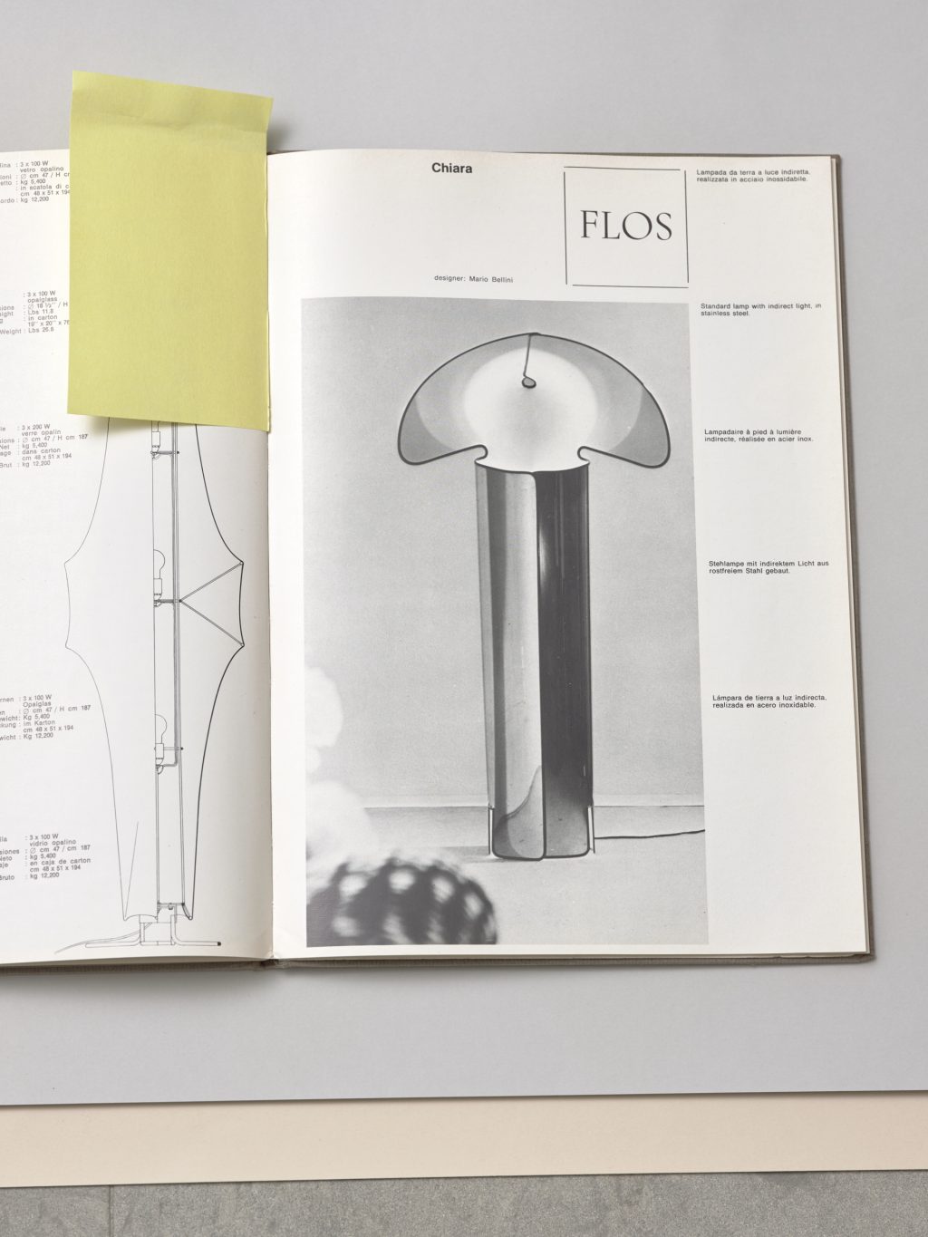 Chiara lamp από τον Mario Bellini για την επανέκδοση του Flos, 2020