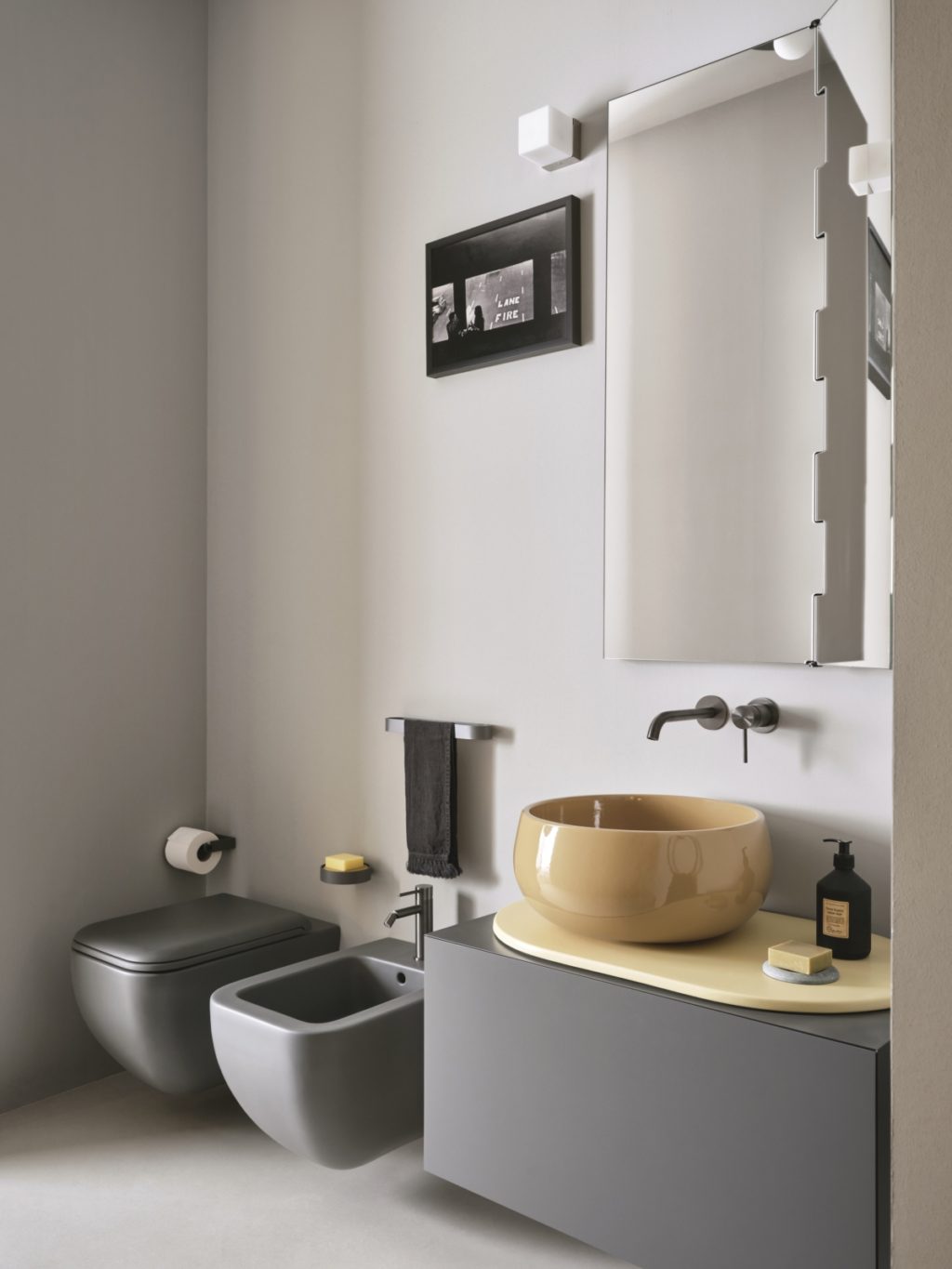 Arredo bagno contemporaneo - Mobile lavabo Delfo 76 - Ceramica Cielo