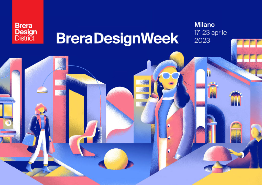 Brera Design Week 2023 Illustrazione orizzontale con logo