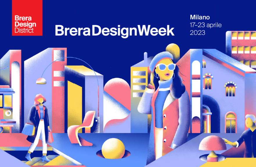 Brera Design Week 2023 Horizontal illustration with logo
