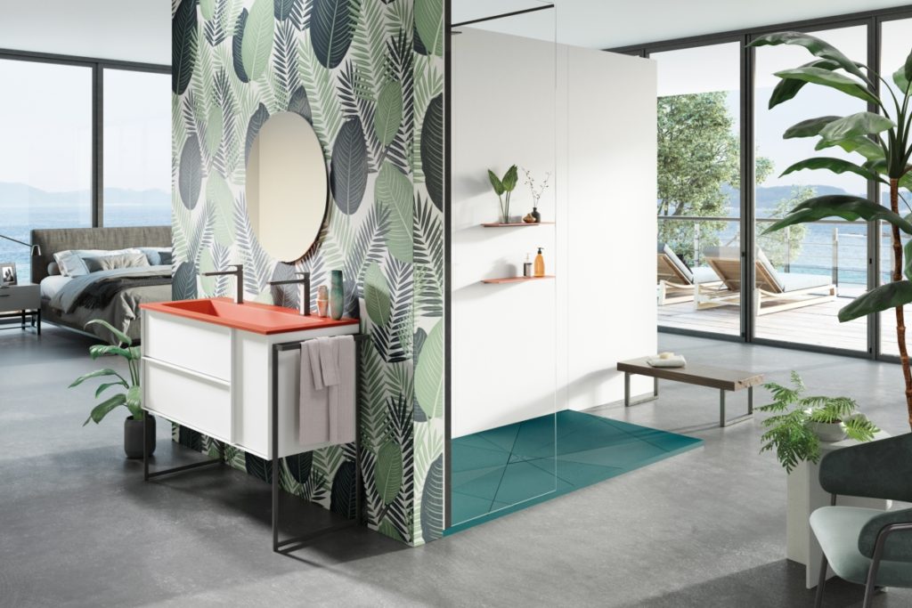 Acquabella plato ducha smart Quiz estante Show encimera integriert mueble urban espejo