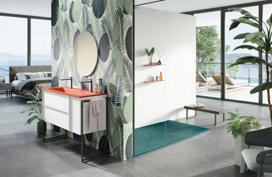 Acquabella plato ducha smart quiz estante show encimera integrates mueble urban espejo