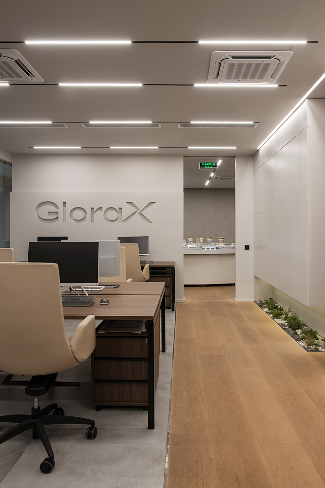 Harmonie zwischen Minimalismus und Komfort im neuen GloraX-Büro. Archpoint-Studio
