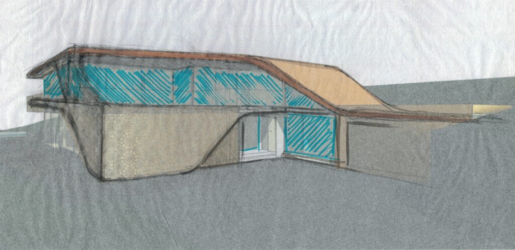 Villa EB una residencia orgánica en Bolzano. dibujos técnicos de arquitectura y diseño de minivan