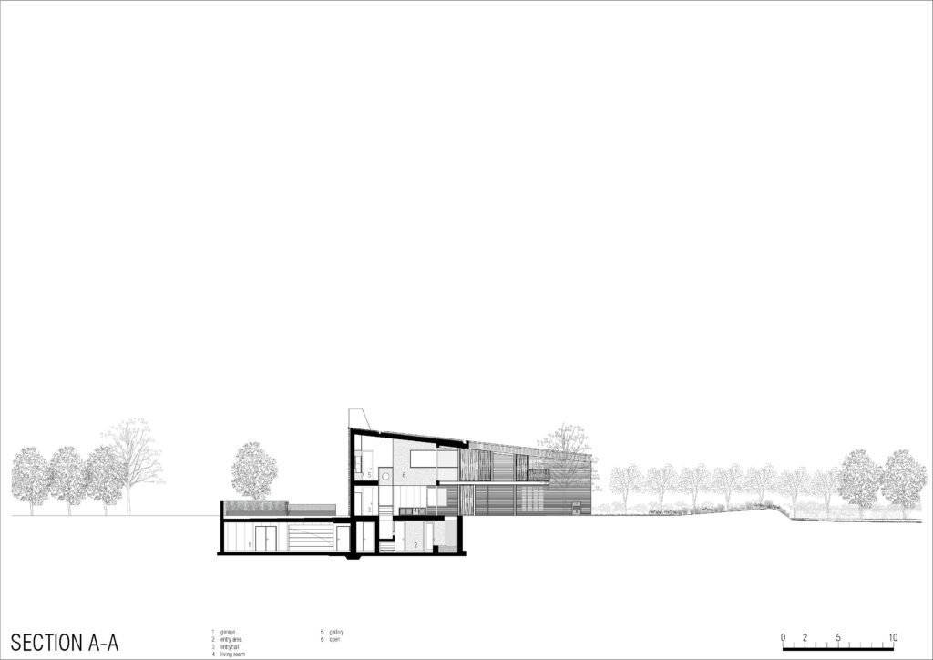 Visibilio House MoDusArchitects section A A text