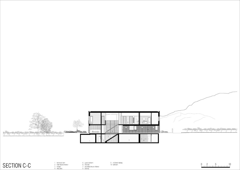 Visibilio House MoDusArchitects section C C text