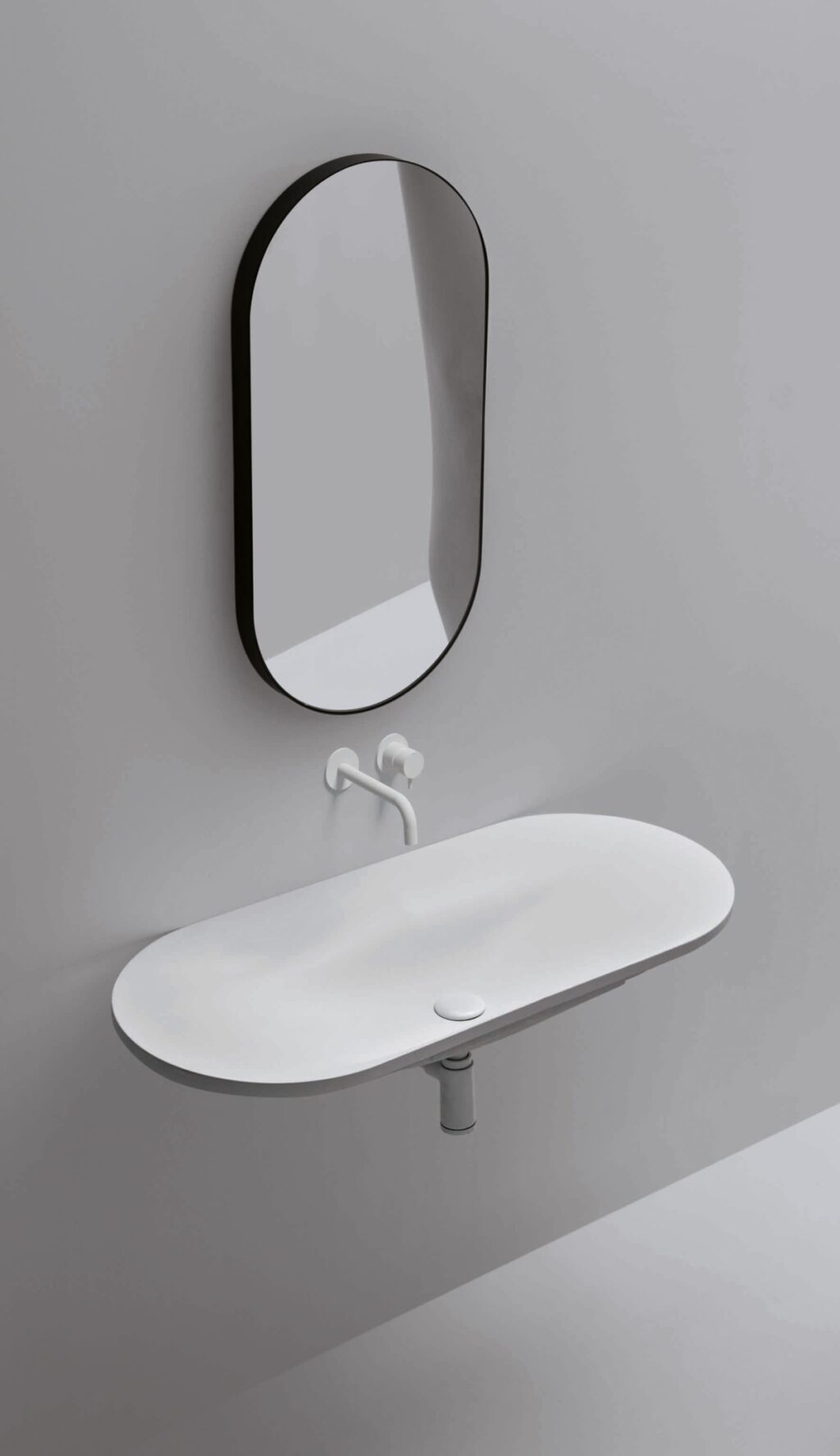 axa delano wall-hung washbasin x cm matt white finish