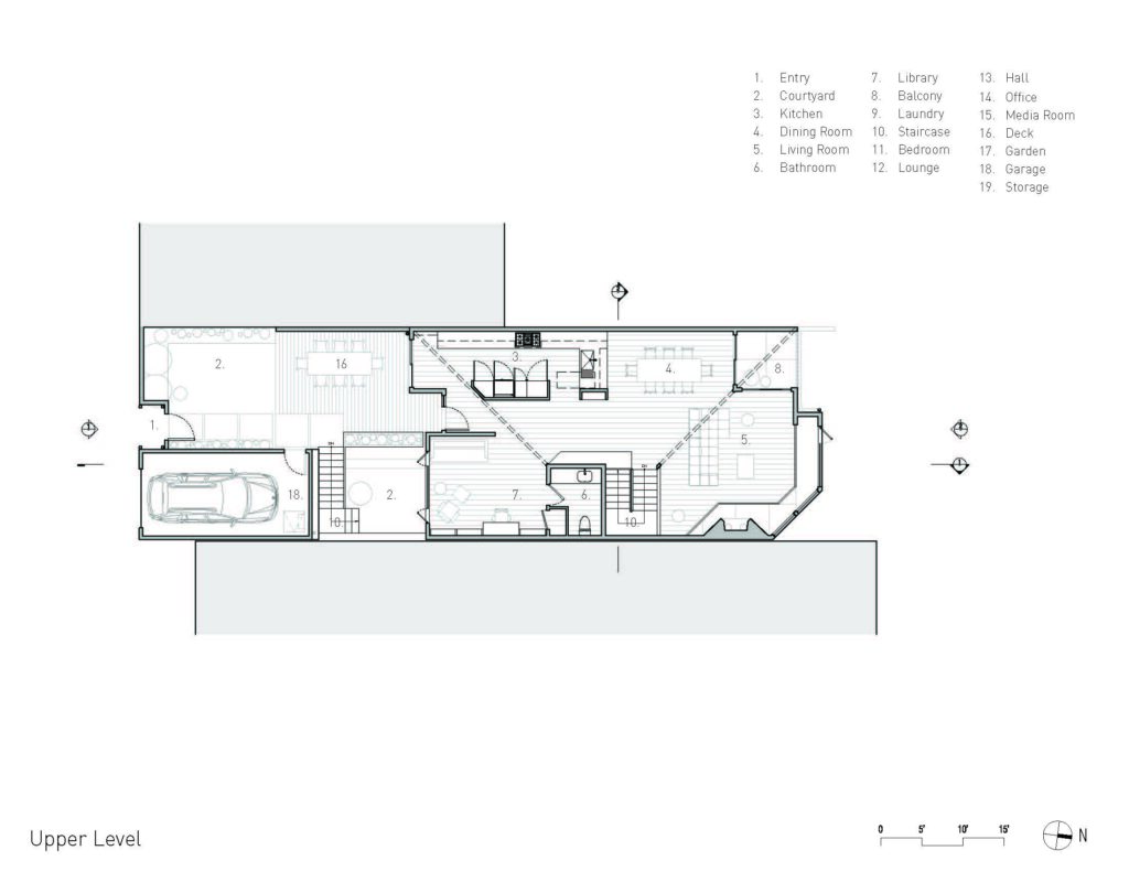 Studio Terpeluk Redwood House upper level plan
