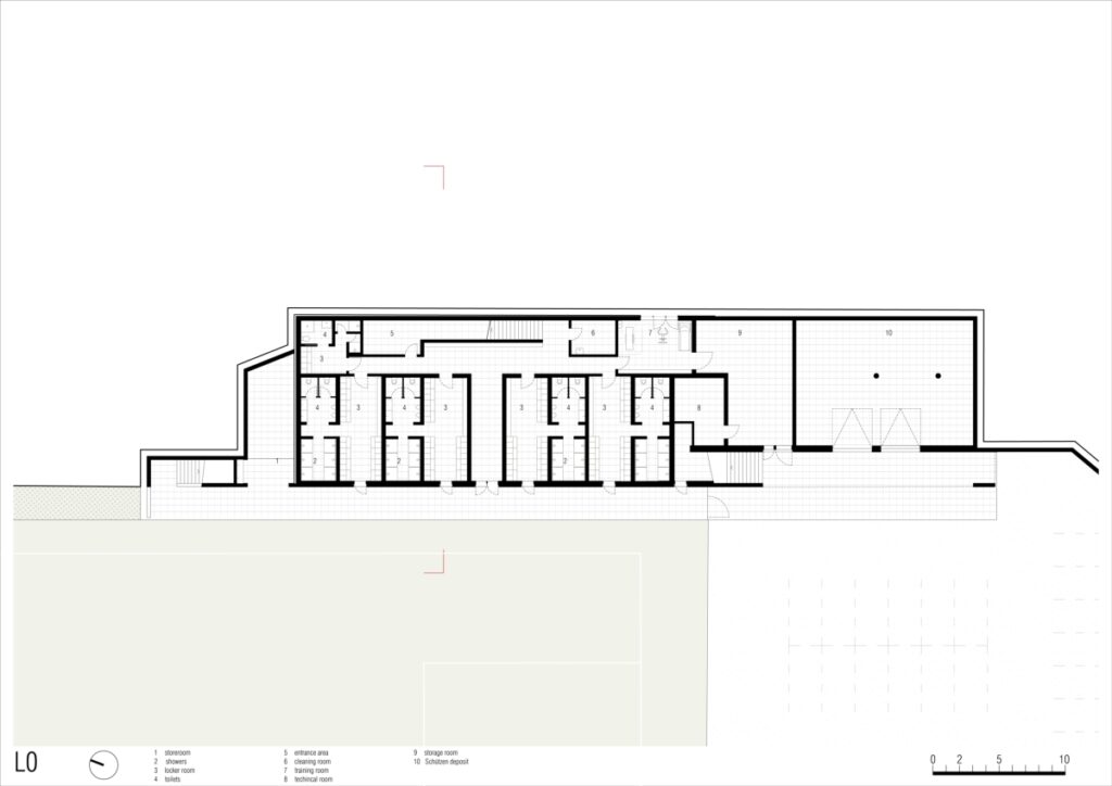Plano de planta baja de Fieldhouse MoDus Architects