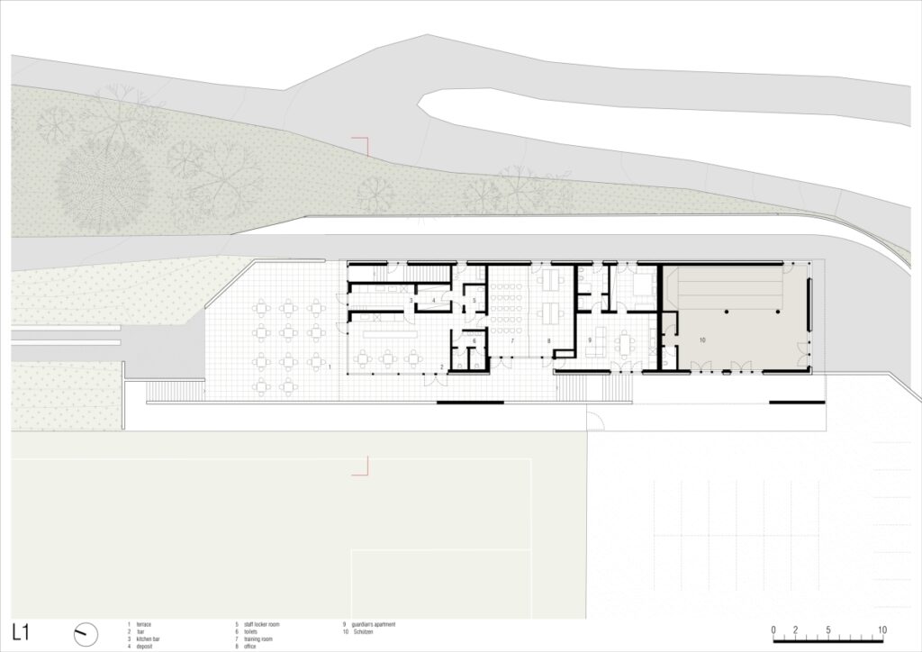 Plano del primer piso de Fieldhouse MoDus Architects