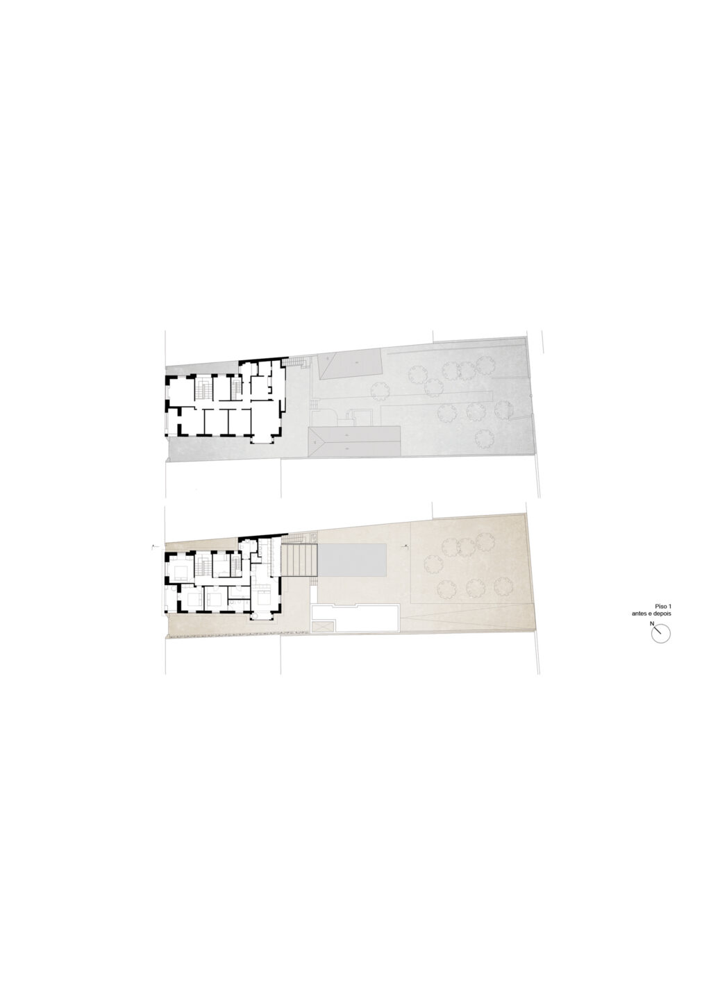 . Casa anos Frari Floor plan before and after