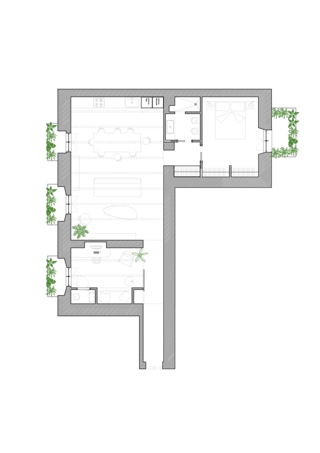 House on track plan post operam